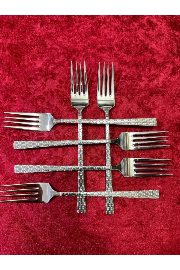 6lı Lüx Hasır Yemek Çatalı Royaleks-69022