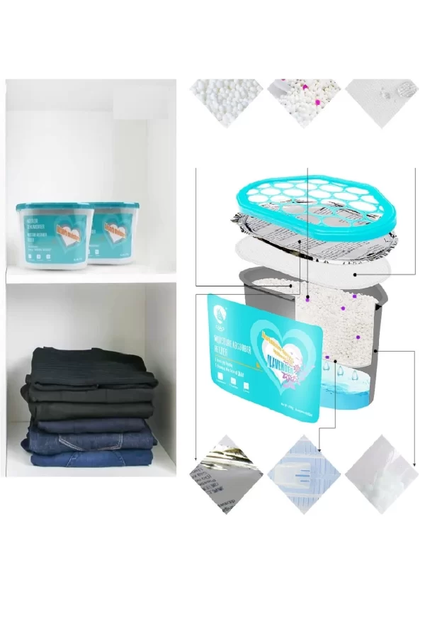 600 Ml Nem Alıcı Rutubet Giderici Aparat - Limonlu Mutfak Salon Banyo Küf Koku Alıcı Granül