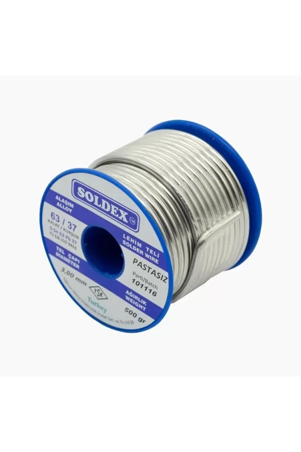 63-37 Pastasız Vitray Lehim Teli 3000 Gr 3 Mm