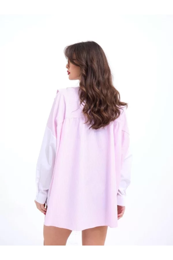 6749 GÖMLEK-PEMBE ÇİZGİLİ
