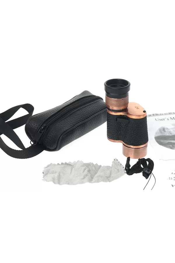 6x24  Baıgısh, Askeri Tarzi Pirinç Ve Deri Kaplamalı, Deri Çantalı Monocular Dürbün Princ