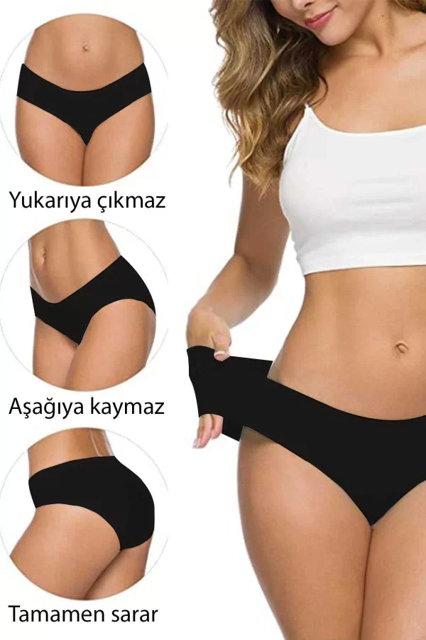 7 Adet Kadın Dikişsiz Lazer Kesim Esnek İz yapmayan Külot S11