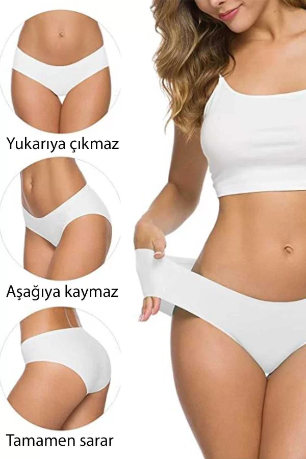 7 Adet Kadın Dikişsiz Lazer Kesim Esnek İz yapmayan Külot S8