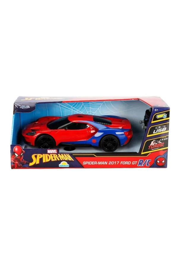 7038 1:16 Marvel Spiderman 2017 Ford Gt Usb Şarjlı Uzaktan Kumandalı Araba