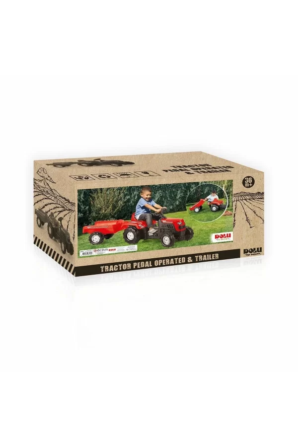 8146 Oyuncak Romorklu Traktor Kırmızı