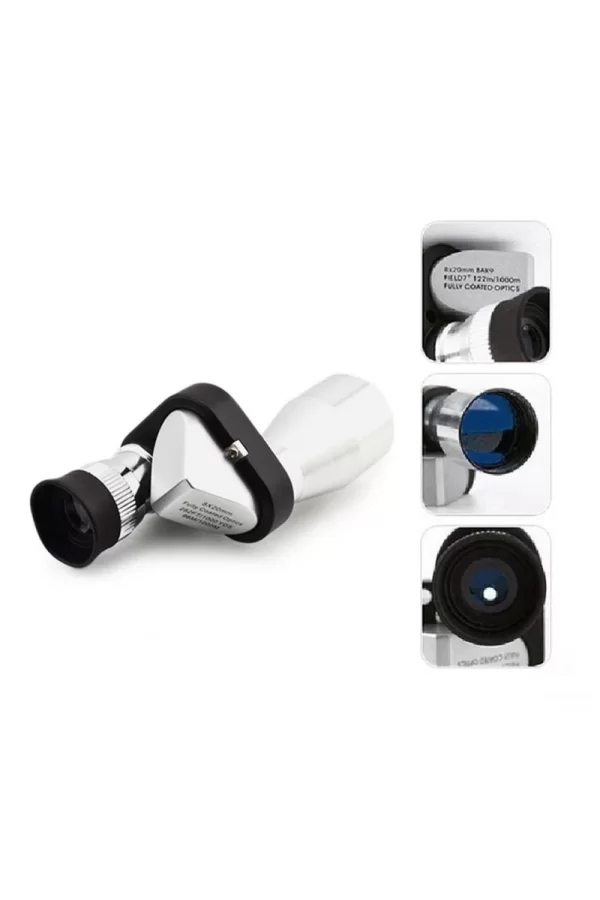 8x20 Tekli Dürbün Monoküler Mini Dürbün Kırmızı Camlı Avuç Içi Dürbünü