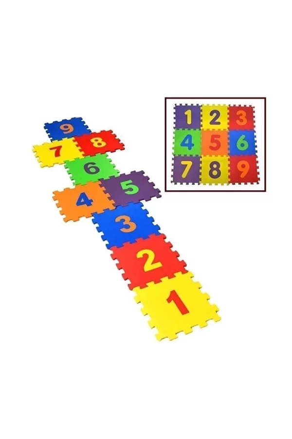 9 Parça Çocuk Oyun Karosu Eva Puzzle Yer Matı Sayılar Eğitici Oyun Halısı