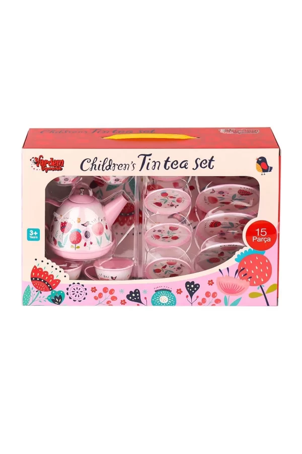 998a-998b Çiçek Desenli Metal Çay Seti 15 Parça -vardem Oyuncak