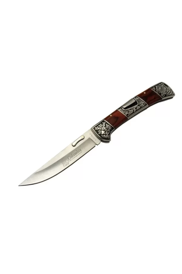 A 3159 A Kamp Çakı 24 Cm - İşlemeli Gül Ağacı Saplı, Kemerlikli