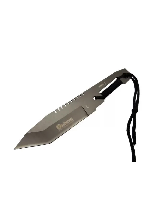 A13 Komple Metal Kamp Bıçak 23 Cm - Tırtıklı, İp Saplı, Kılıflı