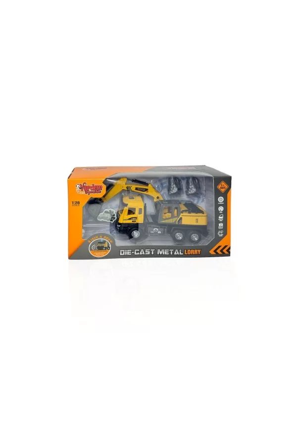 Aa992-01ab Çek Bırak Işıklı Ve Sesli 1:28 Kamyon Ekskavatör / Beton Mikseri