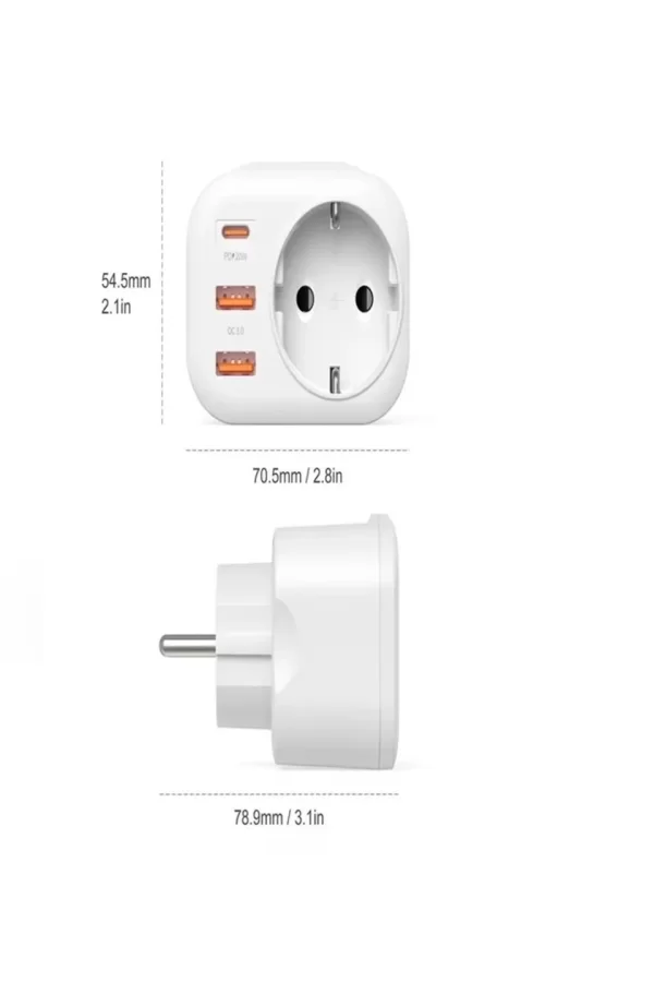 Ac-115 2500w 3.4a 2usb 1type-c 1soket Akım Korumalı Şarj Adaptörü Priz Çoğaltıcı