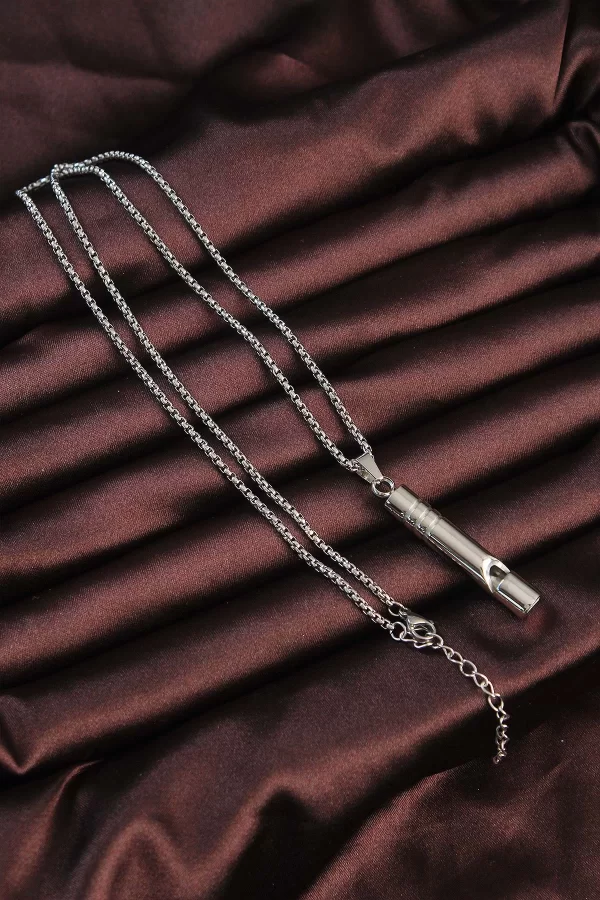 Acil Durum Düdüğü 316L Çelik Kararma Yapmaz Yüksek Desibel Kolye Unisex