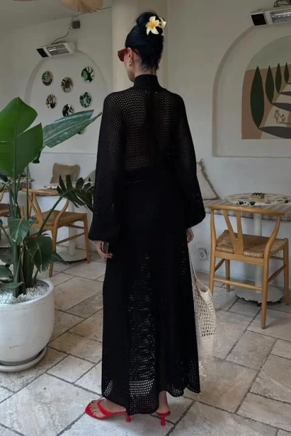 Ajurlu Triko Elbise 2854