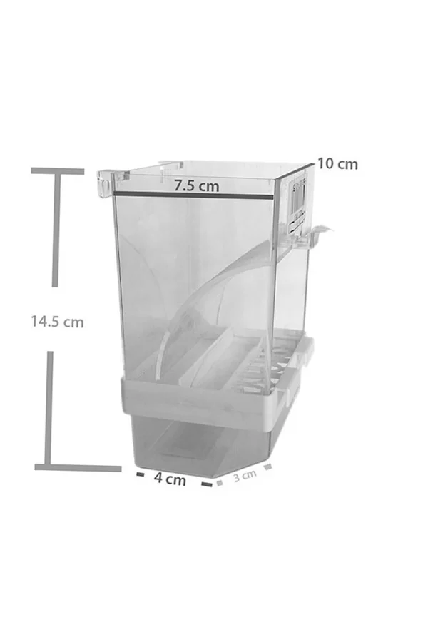 Akıllı Kuş Yemliği Taban Hazneli Beyaz (10-7,5)-14,5 cm