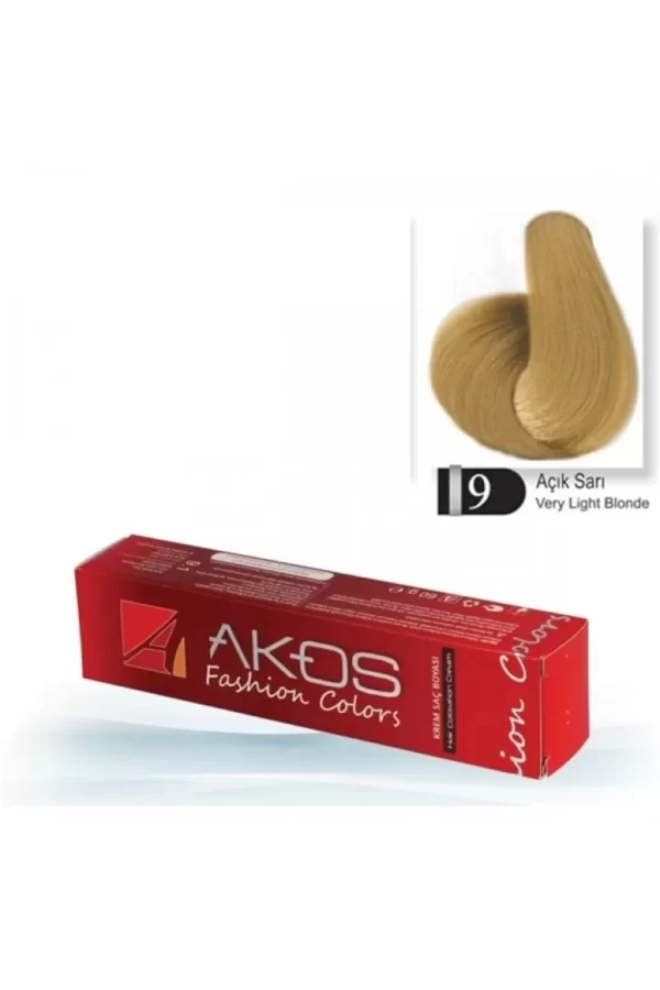 Akos Boya 9 numara Koyu Açık Sarı 60 Gr Tüp Saç Boyası 3 Adet