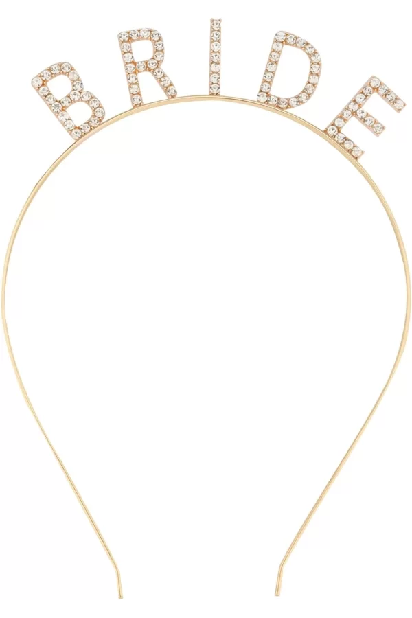 Altın Gold Renk Bekarlığa Veda Kristal Taş Bride Tacı İthal