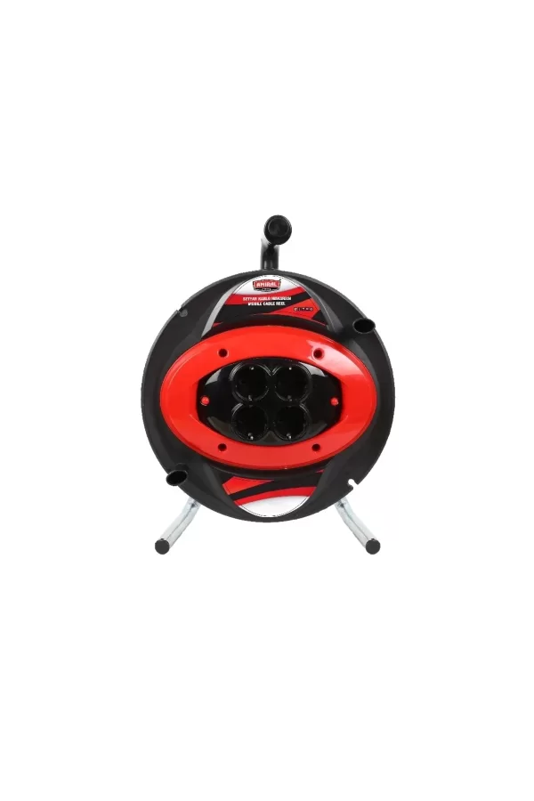 Amiral 20 Mt Makaralı 4lü Elektrik Uzatma Priz 3x2,5 Mm Siyah