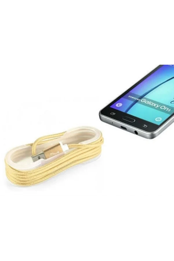 Android Örgü Şeklinde Renkli Çelik Şarj Data Kablosu - Gold