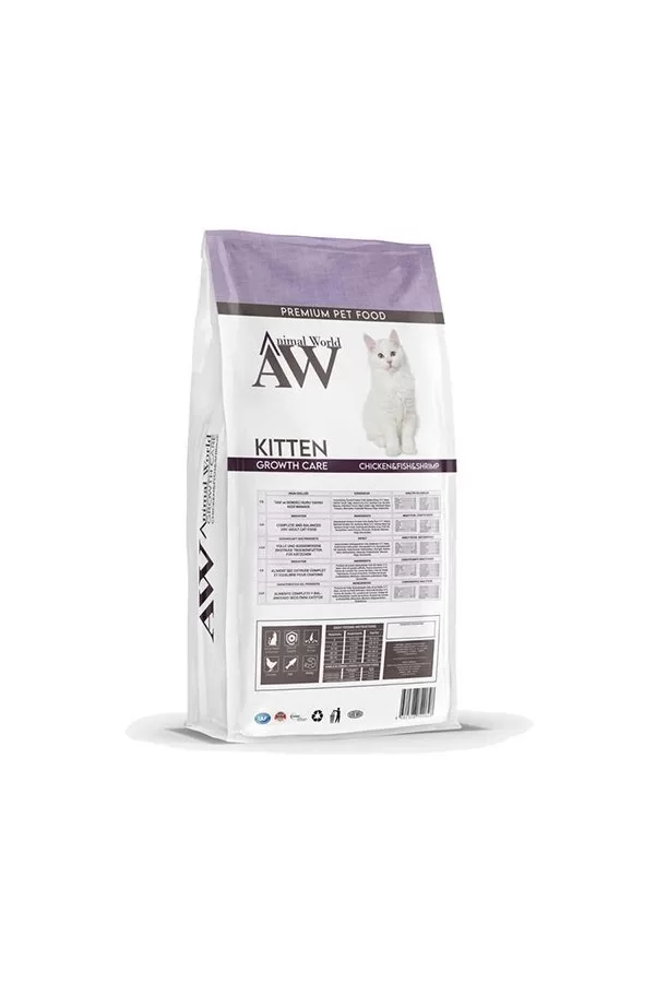 Animal World Tavuk Balık Karidesli Yavru kedi Maması 15 Kg