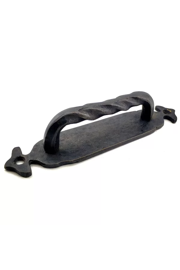 Antika Tarz Dekoratif Pirinç Burgulu Çekme Kol - 148x33 Mm, Oksit
