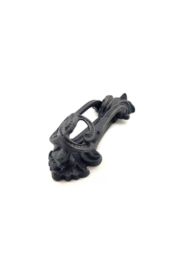 Antika Tarz Dekoratif Pirinç Doğa Kapı Tokmağı, Taktak - 205x73 Mm, Oksit