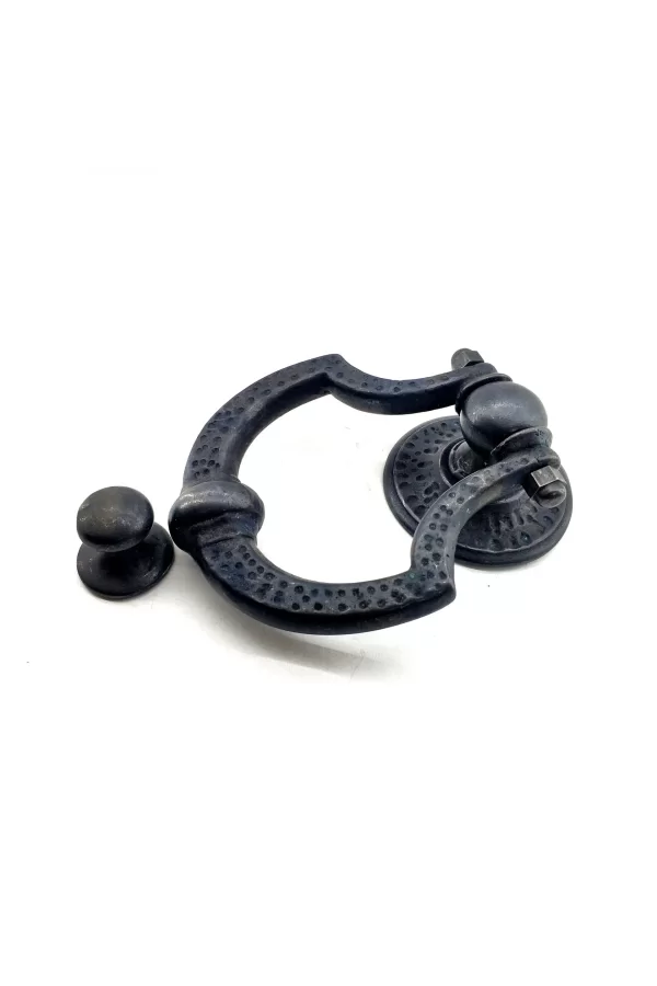 Antika Tarz Dekoratif Pirinç Dövme Kapı Tokmağı, Taktak - 150x105 Mm, Oksit