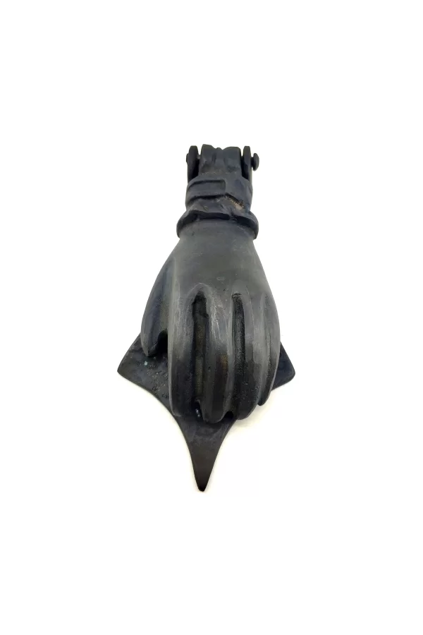 Antika Tarz Dekoratif Pirinç El Kapı Tokmağı, Taktak - 167x75 Mm, Oksit