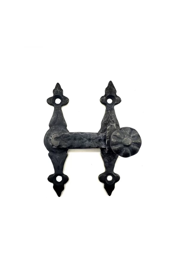 Antika Tarz Dekoratif Pirinç Kapı, Pencere Mandalı - 82x65 Mm, Oksit