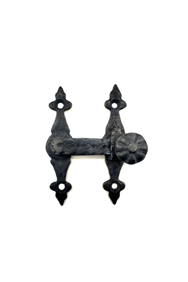 Antika Tarz Dekoratif Pirinç Kapı, Pencere Mandalı - 82x65 Mm, Oksit