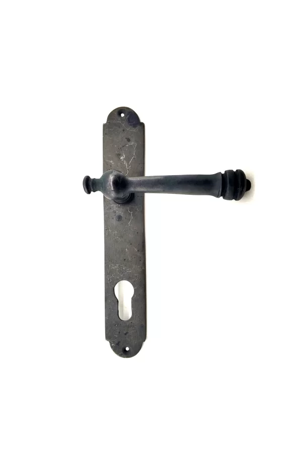 Antika Tarz Dekoratif Pirinç Taşra Oda Kapı Kolu - 220x35 Mm, Oksit