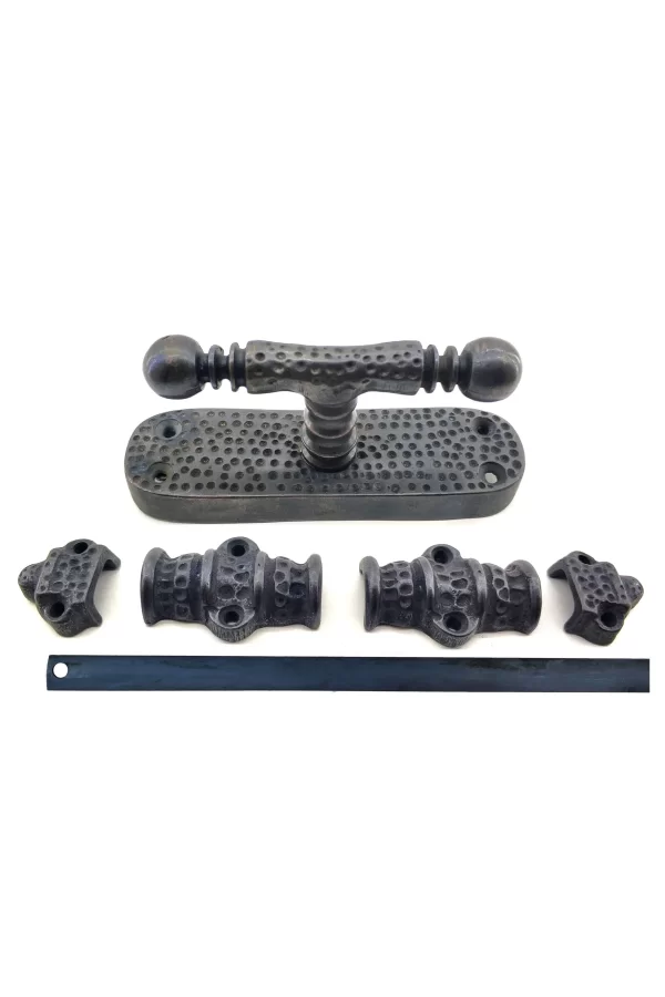 Antika Tarz Dekoratif Pirinç Üstten İspanyolet - 133x40 Mm, Oksit