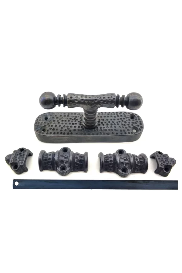 Antika Tarz Dekoratif Pirinç Üstten İspanyolet - 133x40 Mm, Oksit