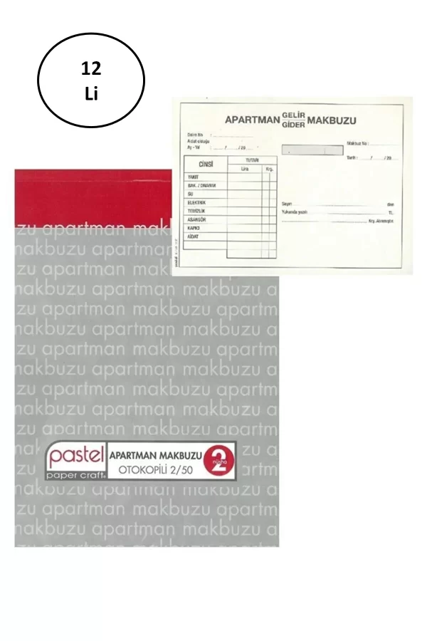 Apartman Makbuzu Otokopili 2-50 Nüsha 12li