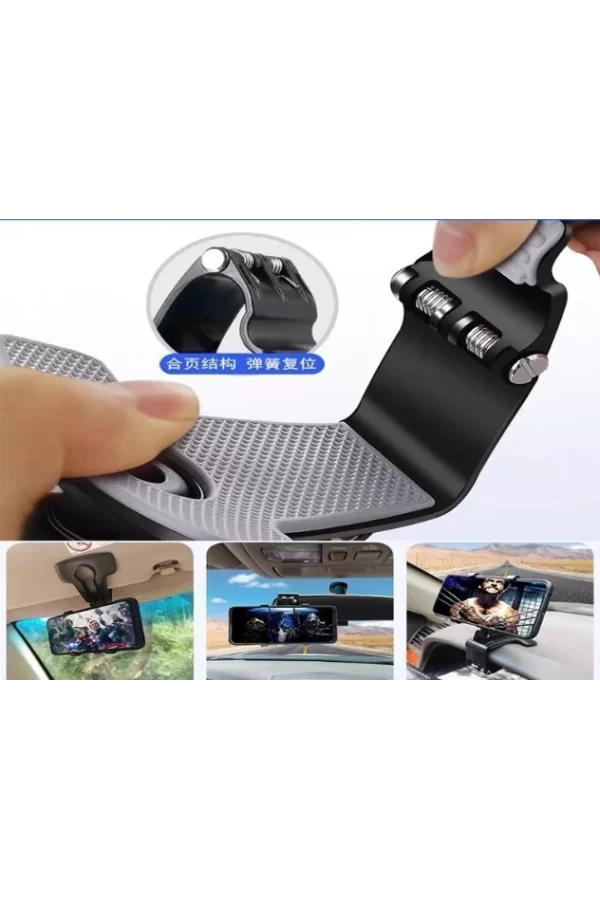 Araba Gösterge Üstüne Takılan 360 Oynar Başlıklı Telefon Tutucu
