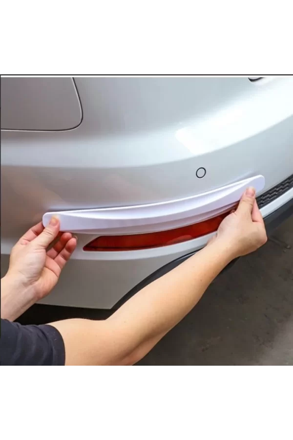 Araba Tampon Koruyucu Karbon Desenli Beyaz