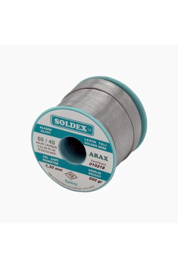 Arax 60-40 Lehim Teli 500 Gr 1.3 Mm - Sn:60 / Pb:40