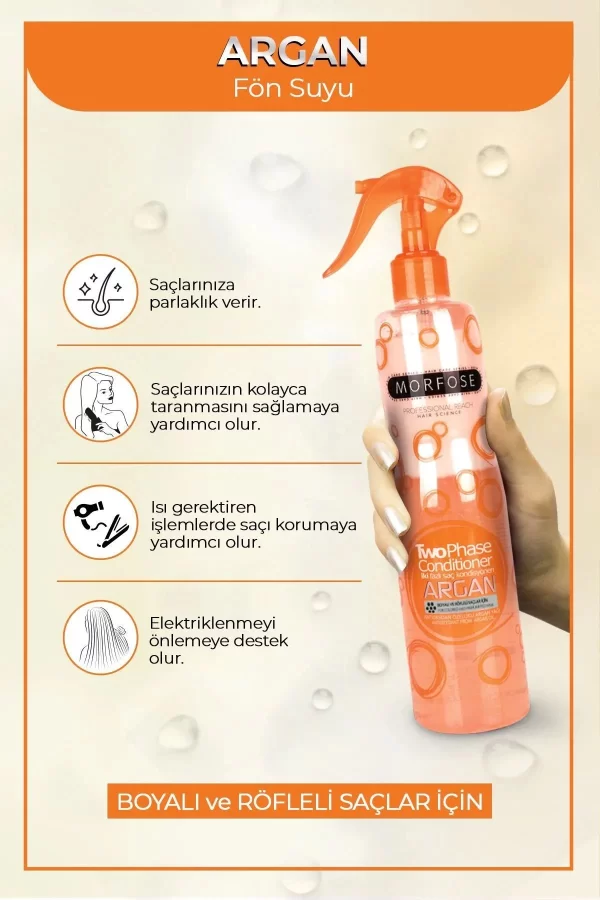 Argan Çift Fazlı Kondisyoner Fön Suyu 400 ML  - mrfs