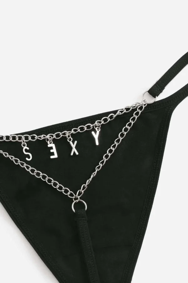 Arkası Sexy Yazılı Zincirli Özel Tanga Külot