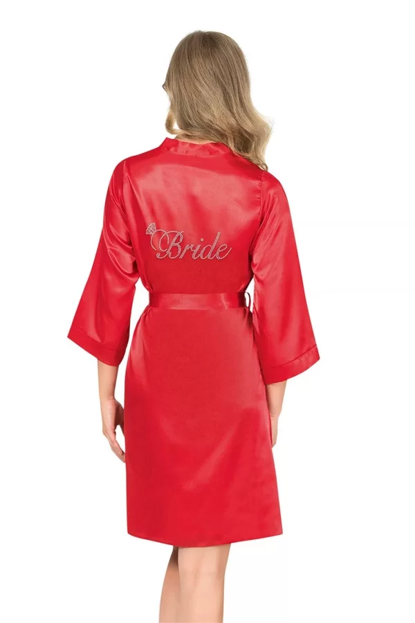 Gold Kısa Saten Bride Sabahlık