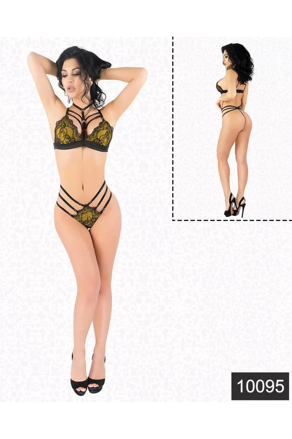Seksi Sarı Lamine Jartiyer Takım