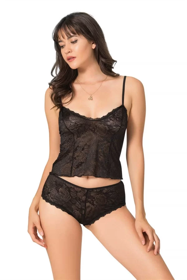 Bordo Jakarlı Babydoll Şort Takımı