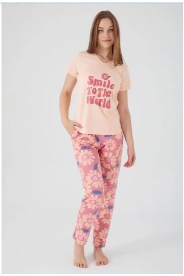 Arnetta 2445-S Smile To The World Kadın Kısa Kol Pijama Takım