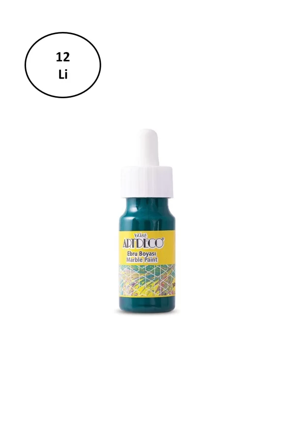 Artdeco Hazır Ebru Boyası 30ml 12li Yeşil