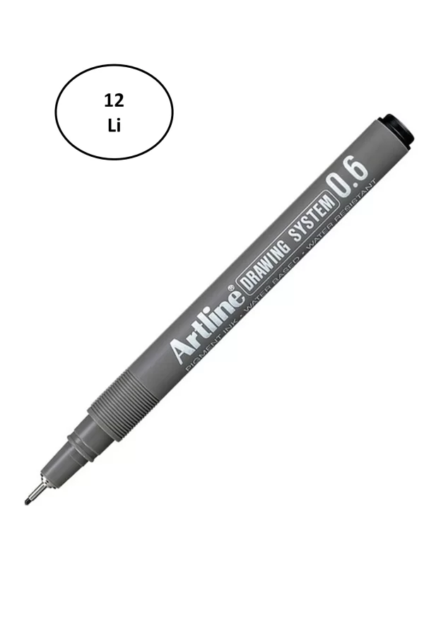 Artline Çizim Kalemi Drawing System 236 0.6 mm Siyah 12li