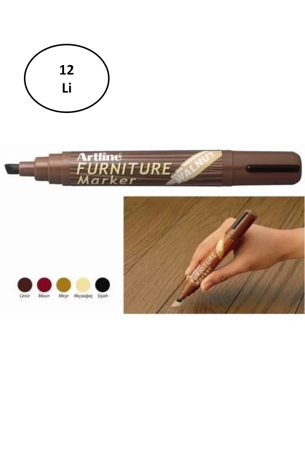 Artline Furniture Ahşap Marker Ek 95 Walnut Ceviz 12li