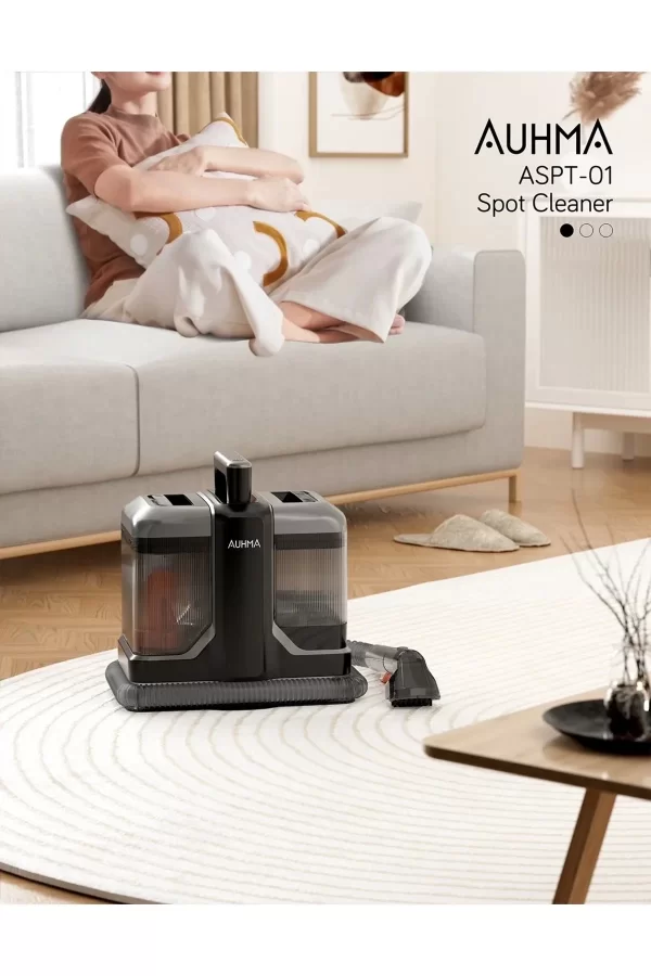 Auhma Koltuk Ve Halı Yıkama Makinesi 2 Başlıklı Leke Çıkarıcı 450 Watt Siyah