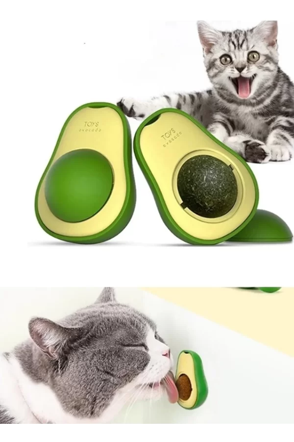 Avokado Şeklinde Catnipli Doğal Kedi Yalama Topu 6 Cm