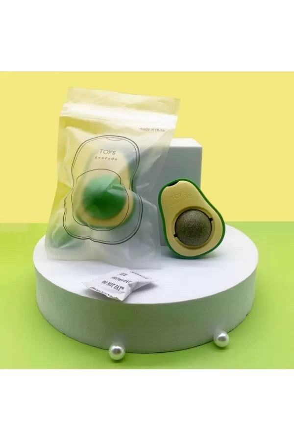 Avokado Şeklinde Catnipli Doğal Kedi Yalama Topu 6 Cm