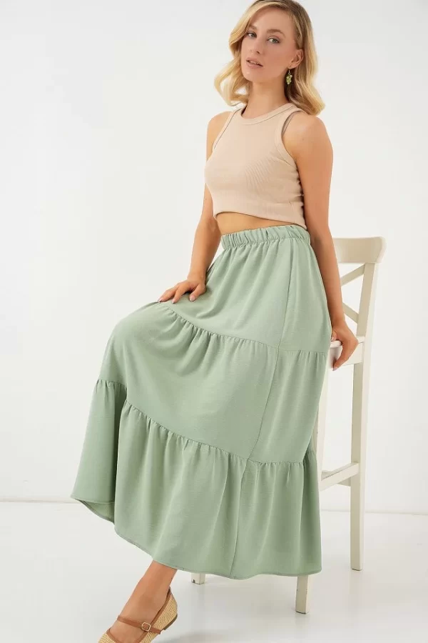 Ayrobin Uzun Etek 8048 - Mint